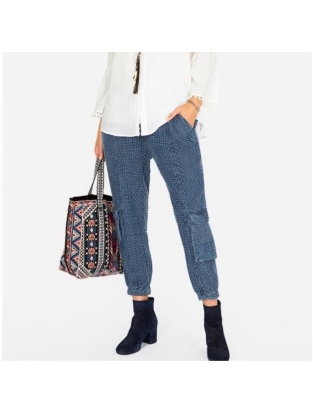 Johnny Was Sana Denim Pull-On Pants Size XS